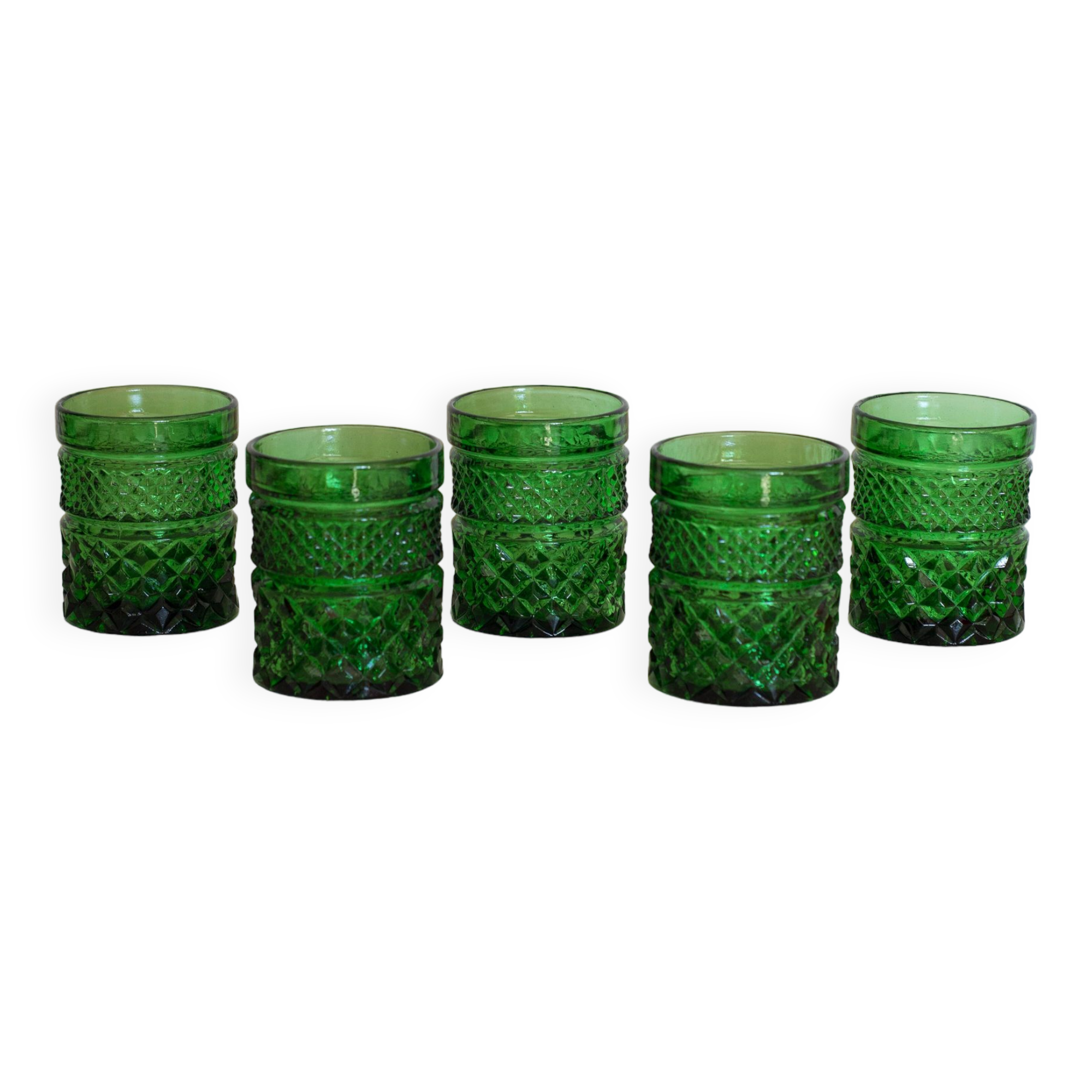Set of 5 whiskey glasses 70s