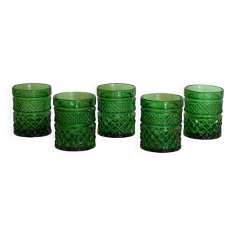 Set of 5 whiskey glasses 70s
