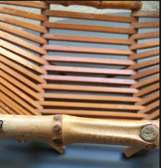 Rattan and bamboo basket