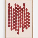 Large abstract painting 50x70 dark red signed eawy