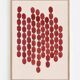 Large abstract painting 50x70 dark red signed eawy
