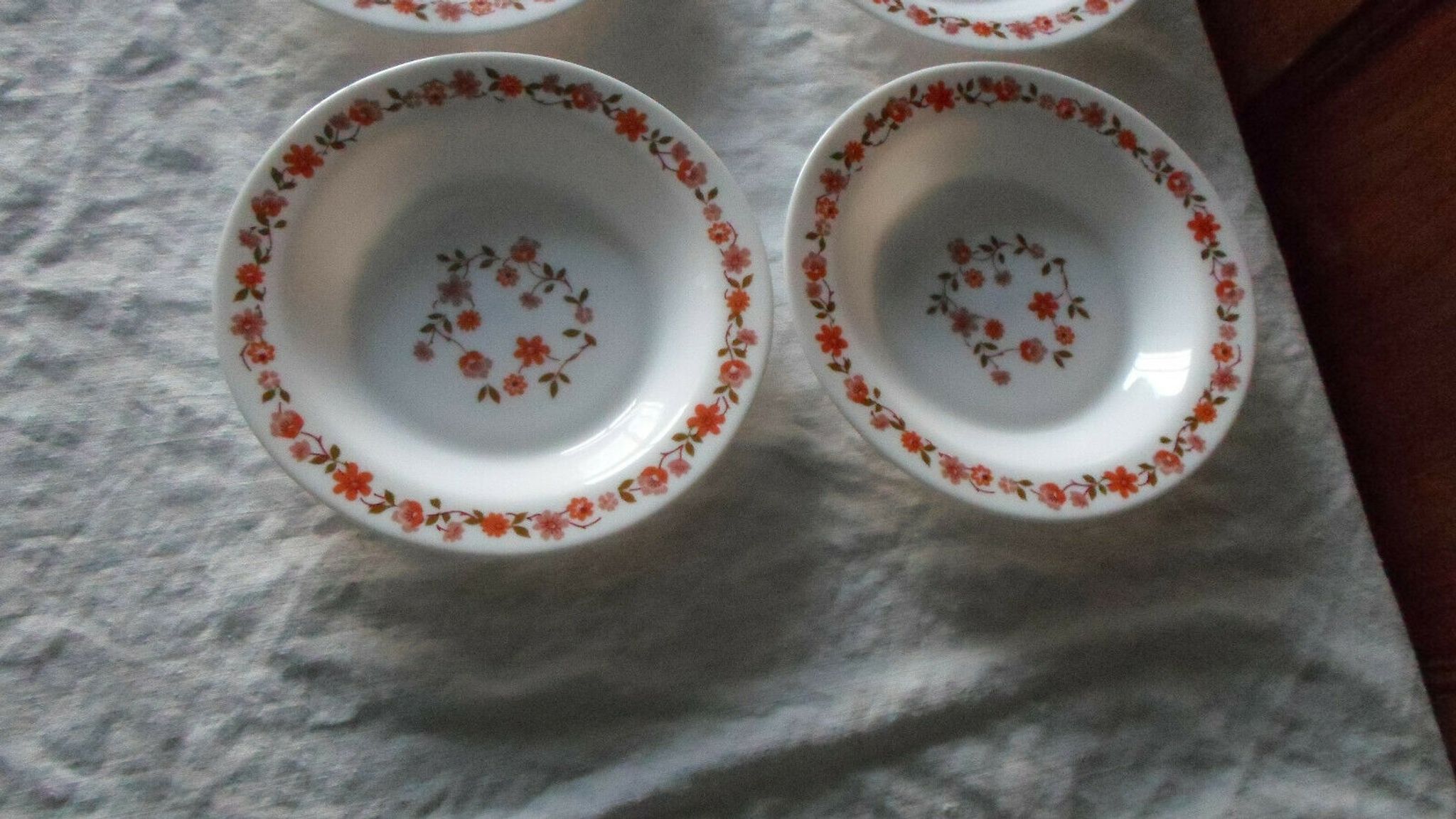 6 assiettes scania creuses arcopal france fleurs orange