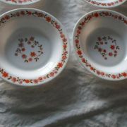 6 assiettes scania creuses arcopal france fleurs orange