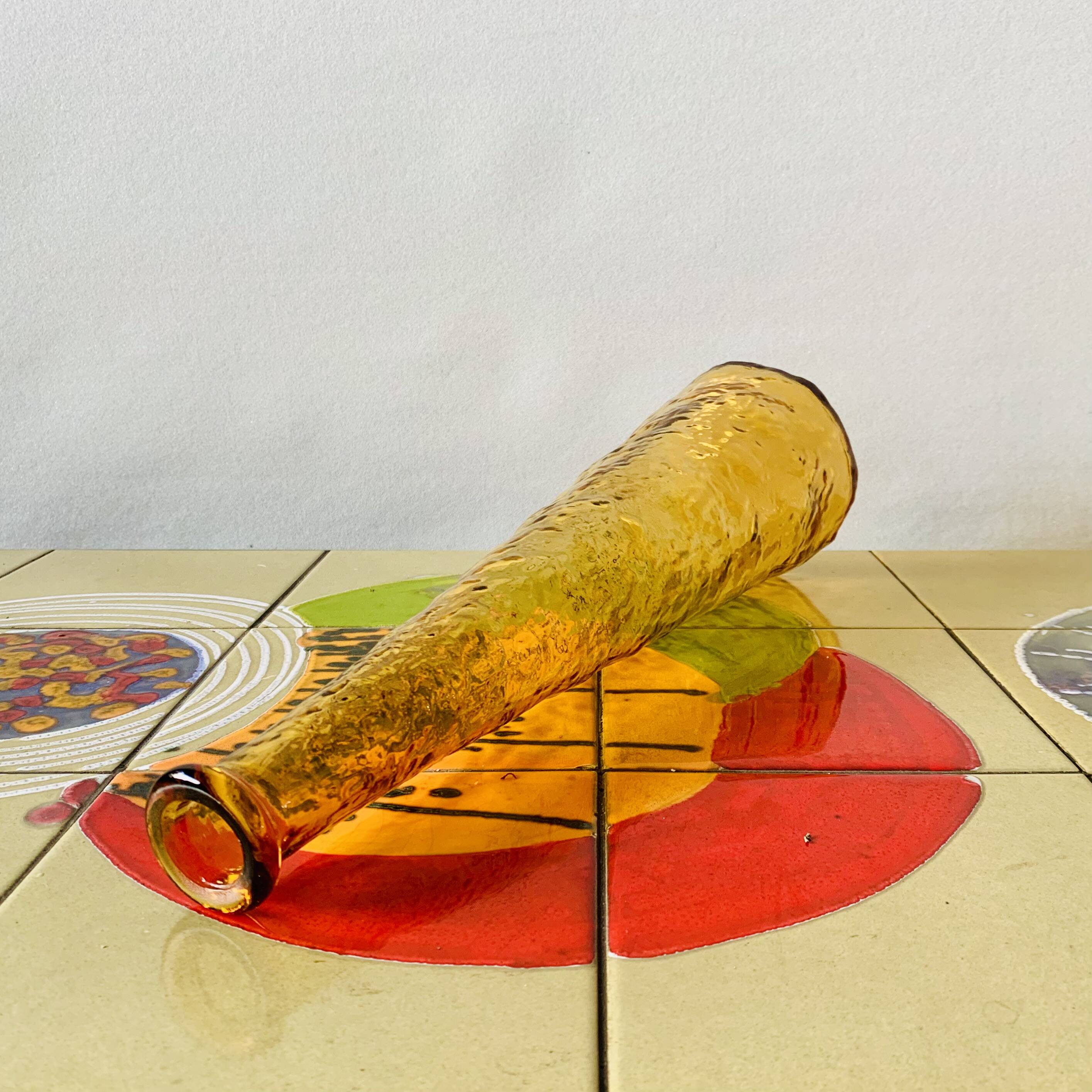 Amber Yellow Empoli Glass Genie Bottle - MCM