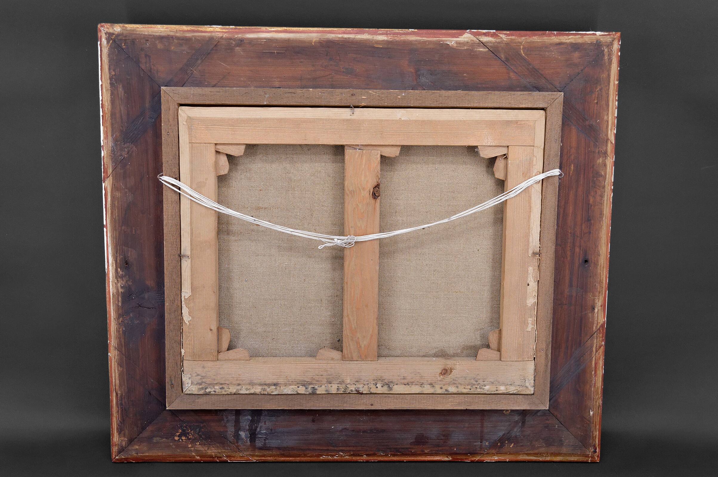 19th century Italian painting, lake scene