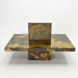 Isabelle and Richard Faure's unique patinated oxidized brass coffee table 1970