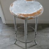 Wooden and metal high stool, 1960s