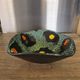 Square shallow dish Vallauris Fat Lava glaze sea foam vintage 1960s