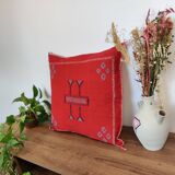 Berber red Sabra cushion in cactus silk