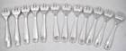 Alfénide, Christofle Saigon 12 oyster forks, Art Deco in silver-plated metal.