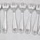 Alfénide, Christofle Saigon 12 oyster forks, Art Deco in silver-plated metal.