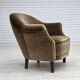 1960s, Danish armchair, original green furniture velour.
