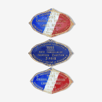 3 plaques de concours agricole- Charolais français