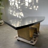 Addor 60s sculptural marble and brass coffee table