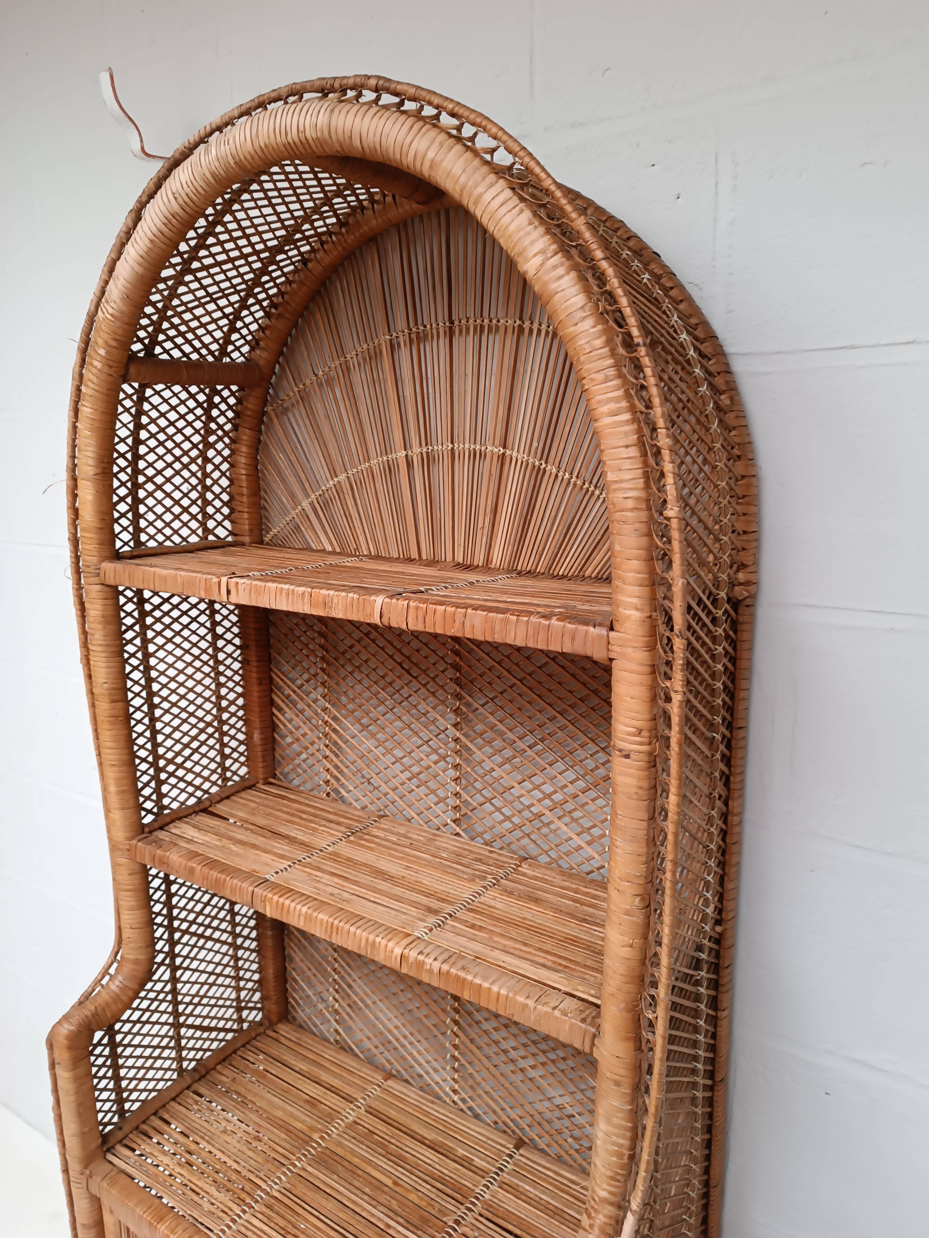 Vintage Rattan Bookcase