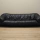 Black leather sofa, Italian design, 1960s, production: Italy