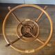 Vintage rattan coffee table with smoked glass top