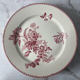 Set of 5 flat ironstone plates Sarreguemines Digoin