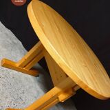 Vintage Charlotte Perriand Les Arcs round dining table in pine from the 1970s
