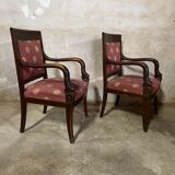 Pair of empire-style armchairs with dolphins