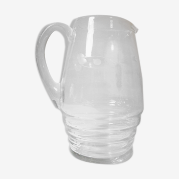 Vintage pitcher in chiseled glass