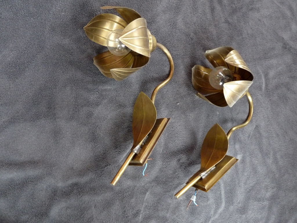 Set wall light italian tole in the shape of a flower