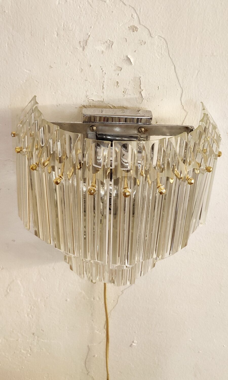 Applique cristal France, années 1950.