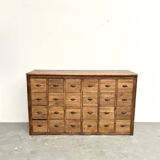 Vintage workshop furniture with 24 drawers in solid pine – 1950s