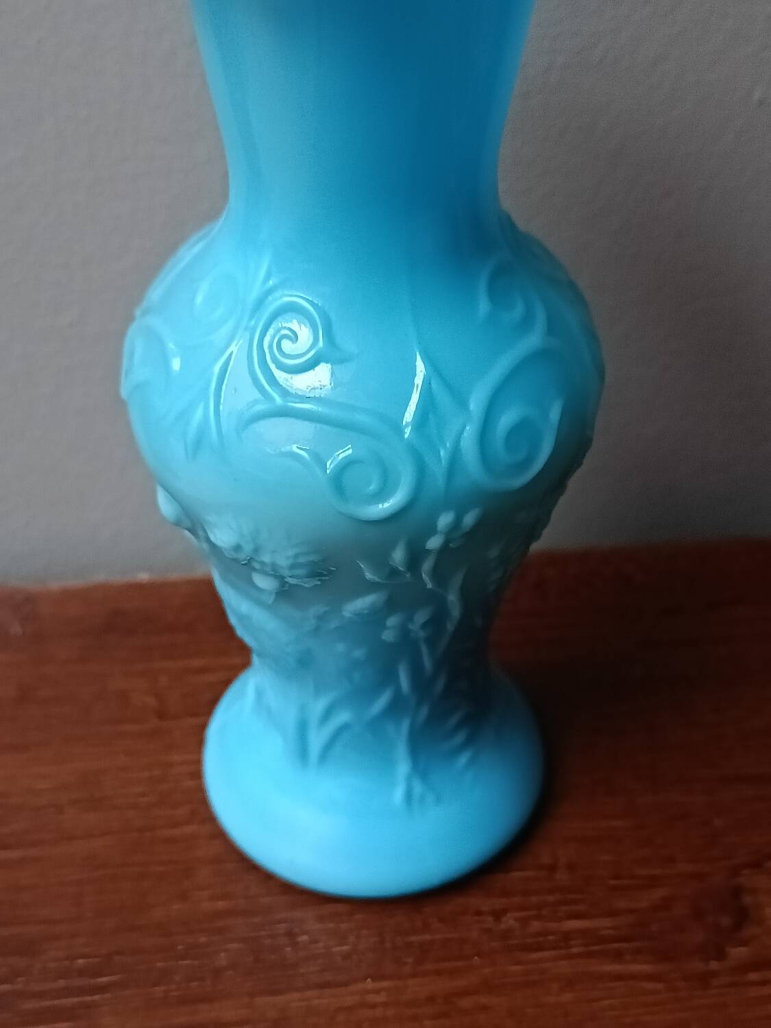 Small blue opaline vase