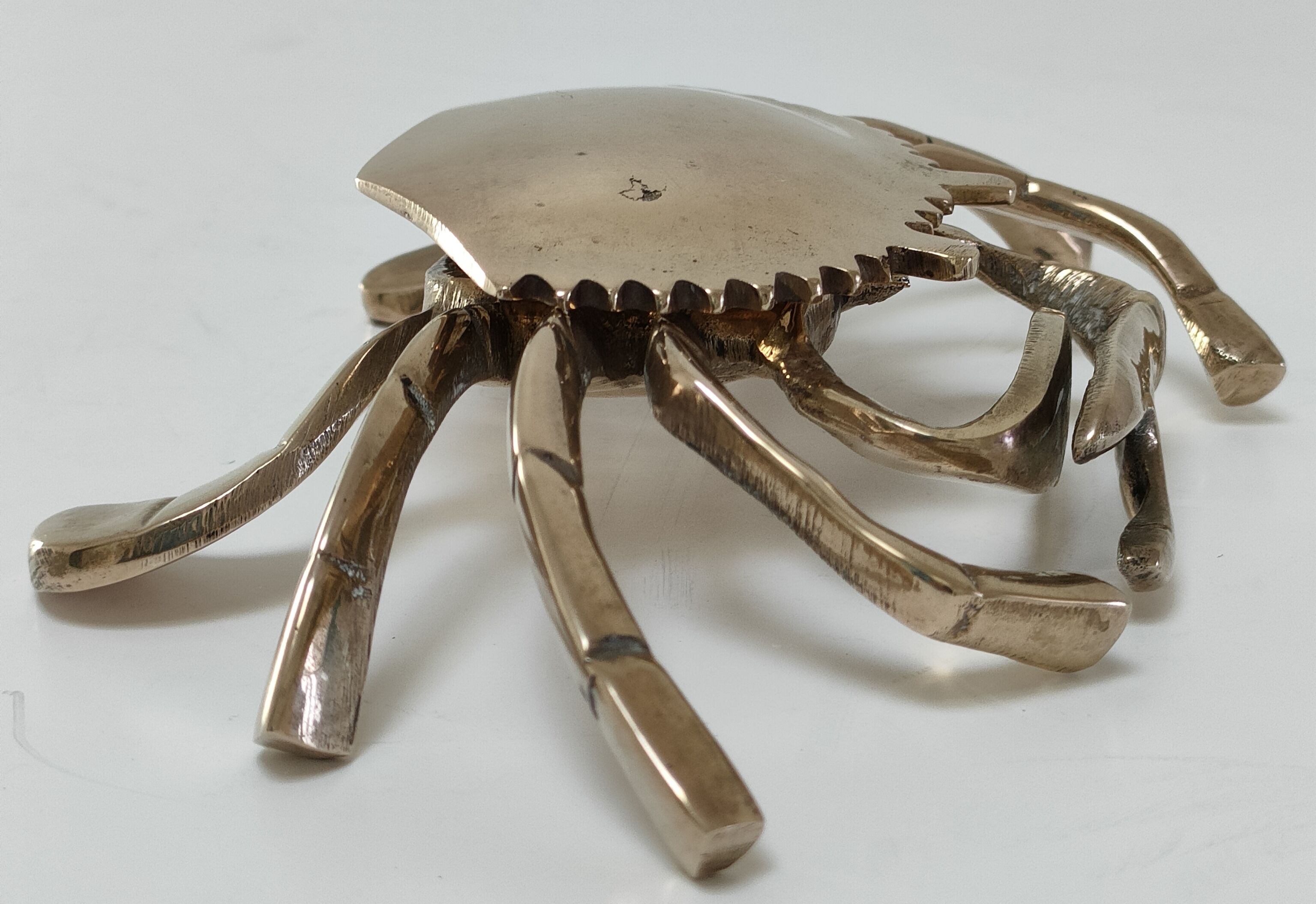Vintage solid brass crab