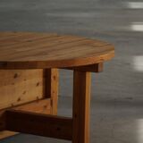 Large Danish mid-century modern dining table in pine, Tage Poulsen, 1970s.