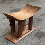 Ashanti African stool from Ivory Coast, carved from solid wood