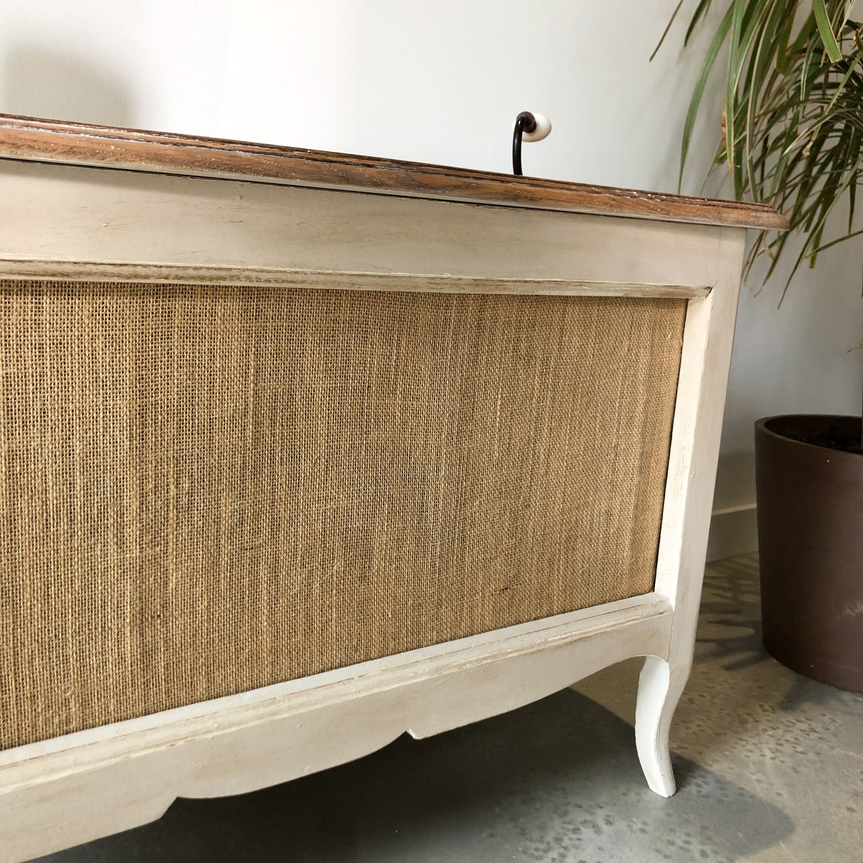 Coffre relooke chene et jute