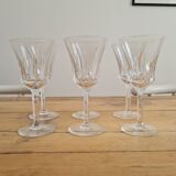 Service of 6 chiseled crystal water glasses