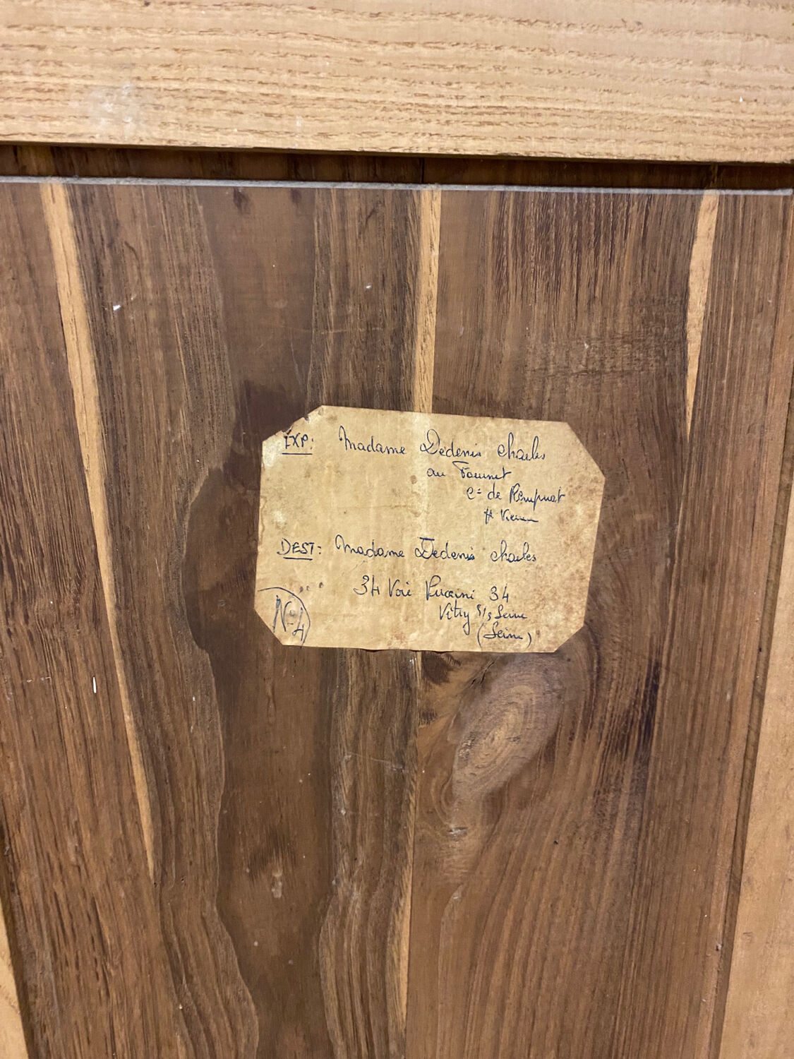 Vintage art deco wooden cabinet with mirror