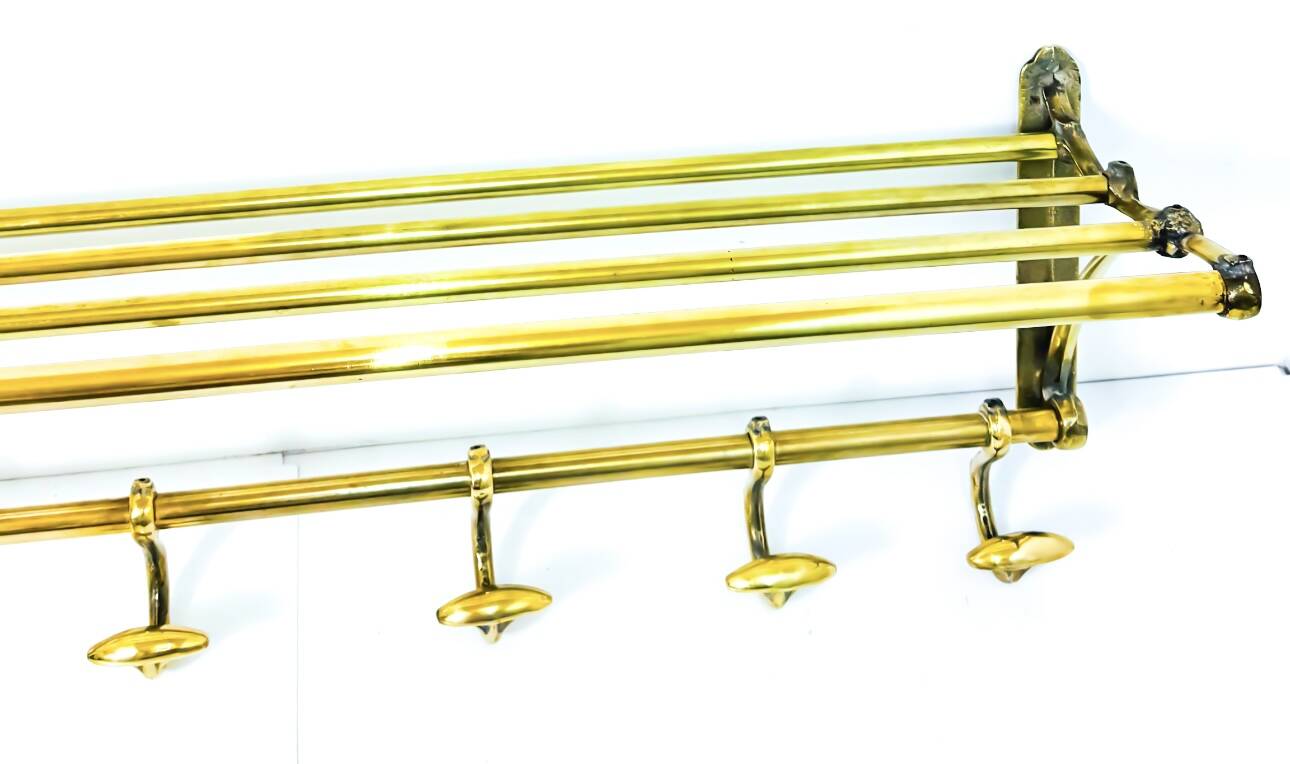Vintage brass coat rack