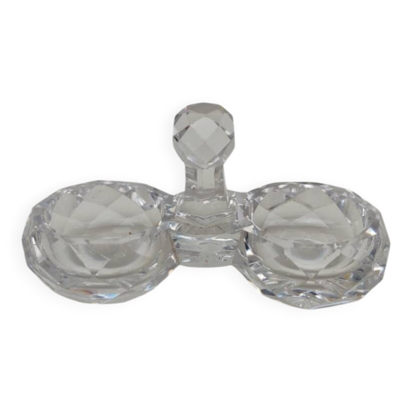 Double Salières en cristal de baccarat, début du XX ème siècle.
