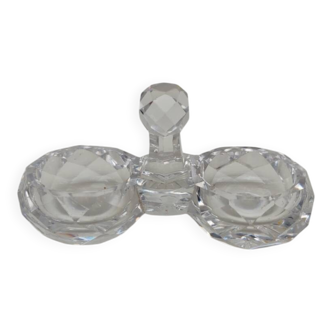Double crystal salt cellars from Baccarat, early 20th century.