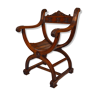 Neo Renaissance curule chair in carved walnut, circa 1880