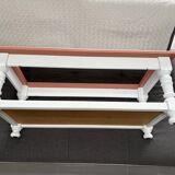 Refurbished vintage coffee table with laminated safety glass