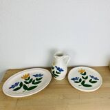 3 vintage ceramic dishes and pitcher from the 50s Poteries du Marais