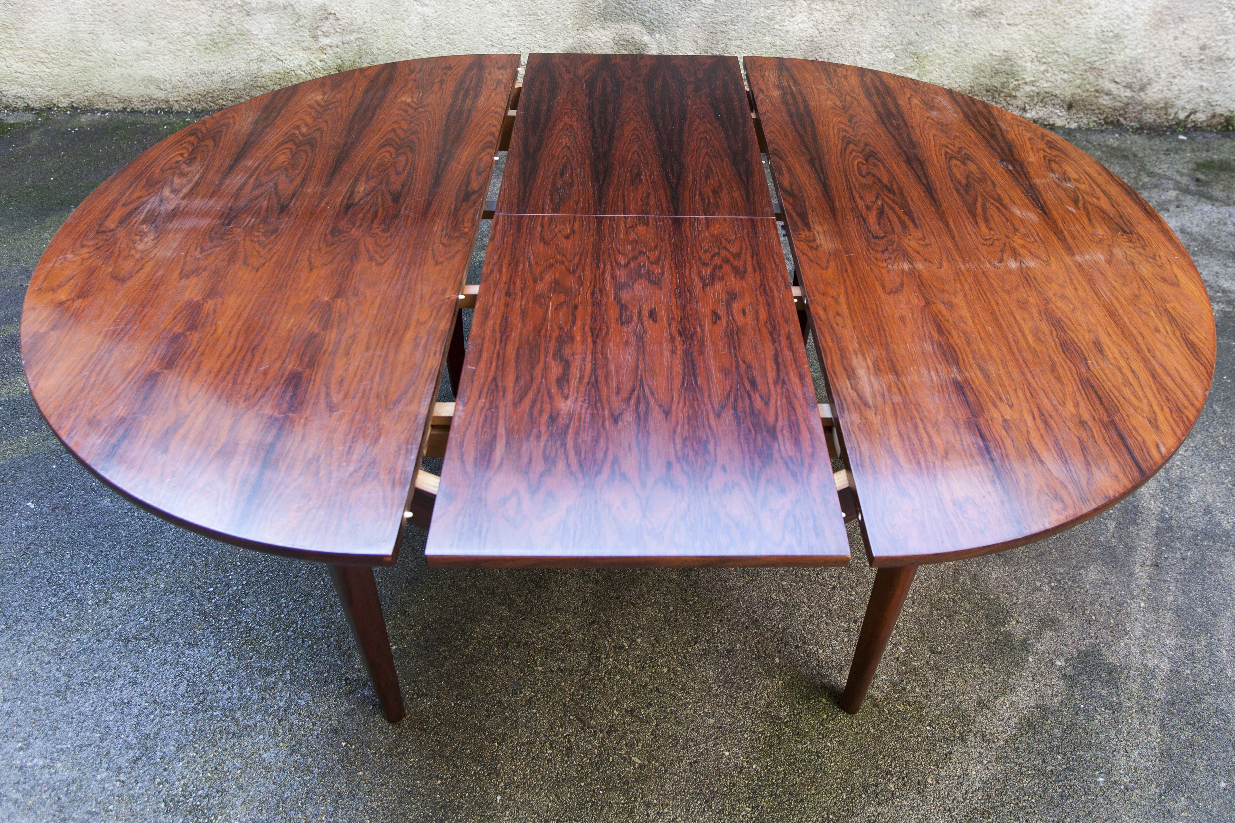 Table transformable en palissandre de rio 118cm