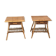 Pair of vintage rattan bedside tables 60 years