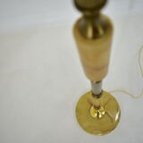 Czechoslovakia mid-century floor lamp in alabaster and brass, 1950s