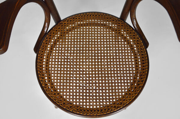 fauteuil de bureau en bois courbé Fischel vers 1900