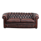 Classic cowhide Chesterfield sofa in English style with red/brown colours