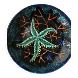 Round earthenware plate by Emile Rocher