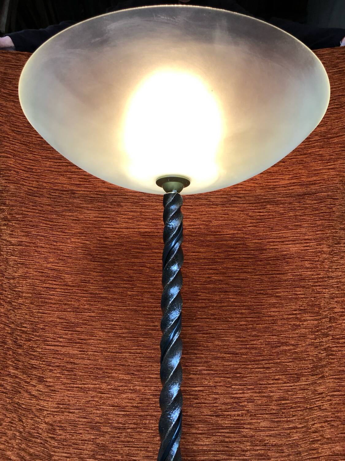 Art deco wrought iron floor lamp