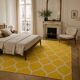 Vintage Moroccan Hand Loomed Yellow and Ivory Wool Rug, Late 20th Century