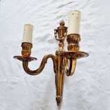 French Empire-style wall sconce or chandelier in bronze with an antique gold patina.